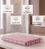 Pink Checkered Cotton 210 GSM Bath Towel
