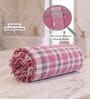 Pink Checkered Cotton 210 GSM Bath Towel