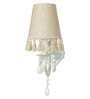 White Wall Sconce with Tassel Shade and Crystal Accents