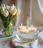 White Wax Floating Candles Set Of 12