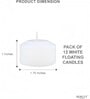 White Wax Floating Candles Set Of 12