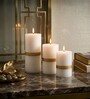 White Wax Pillar Candles Set Of 3
