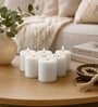 White Wax Pillar Candles Set Of 6