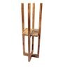 Charlotte White Cloth Shade Shelf Floor Lamp With Mango wood Base