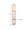 Charlotte White Cloth Shade Shelf Floor Lamp With Mango wood Base