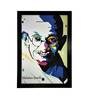 White Wood "Abstract Mahatma Gandhi" Textured Paper Scratch & Dust Proof Framed Art Print