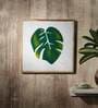 White Wood And Marble Big Leaf Hand Painted Wall Accent