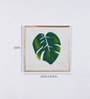 White Wood And Marble Big Leaf Hand Painted Wall Accent