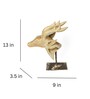 Deer Down Face White Wood Figurine