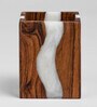 Moon Mist White Wood Epoxy Pen Holder