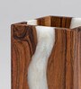 Moon Mist White Wood Epoxy Pen Holder