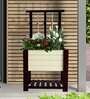 White Wood Polymer Composite Self Watering Rectangular Large Planter With Trellis