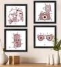 White Wood Framed Art Print Set of 4