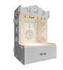 White Wooden Wall Mounted Temple with Engraved Om & Swastik Design Pooja Mandir for Home