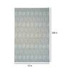White Geometric Wool 4 ft x 6 ft Hand Woven Carpet
