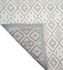 White Geometric Wool 4 ft x 6 ft Hand Woven Carpet