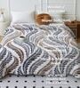 Brown Wool Floral 350 GSM Premium Double bed blanket