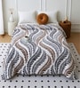Brown Wool Floral 350 GSM Premium Double bed blanket
