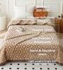 Brown Wool Geometric 350 GSM Premium Single bed blanket
