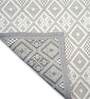 White Geometric Wool 5 ft x 7 ft Hand Woven Carpet