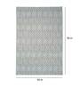 White Geometric Wool 5 ft x 7 ft Hand Woven Carpet
