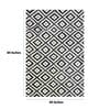 White Geometric Wool 5 ft x 7 ft Machine Made Carpet