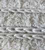 White Striped Wool 6 ft x 9 ft Hand Woven Carpet