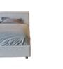 Whitelush Linen Queen Size Bed with Hydraulic Storage in White Colour