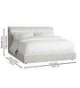 Whitelush Linen Queen Size Bed with Hydraulic Storage in White Colour
