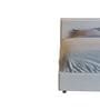 Whitelush Linen Queen Size Bed with Hydraulic Storage in White Colour