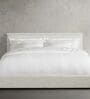 Whitelush Linen King Size Bed with Hydraulic Storage in White Colour