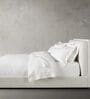 Whitelush Linen King Size Bed in White Colour