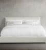 Whitelush Linen King Size Bed in White Colour