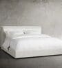 Whitelush Linen King Size Bed in White Colour