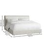 Whitelush Linen King Size Bed in White Colour
