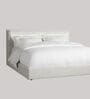 Whitelush Linen King Size Bed in White Colour