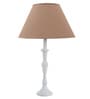 Rhombus Beige Cottan Fabric Shade Night Lamp With Metal Base
