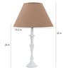 Rhombus Beige Cottan Fabric Shade Night Lamp With Metal Base