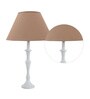 Rhombus Beige Cottan Fabric Shade Night Lamp With Metal Base