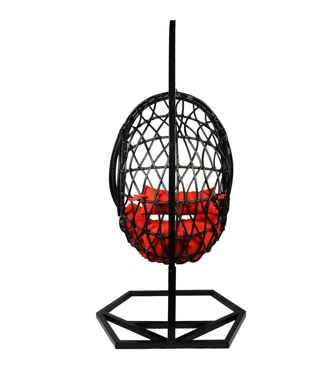 Buy Douglas Wicker Swing in Black Colour by Outkraft Online Swings
