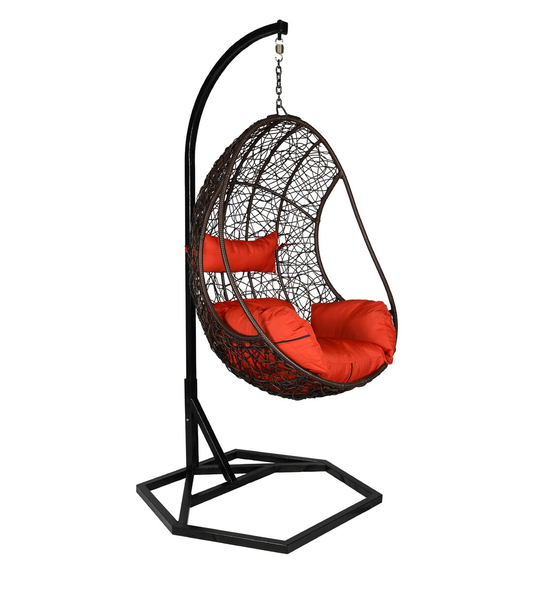 Buy Lazio Wicker Swing in Black & White Colour by Outkraft Online