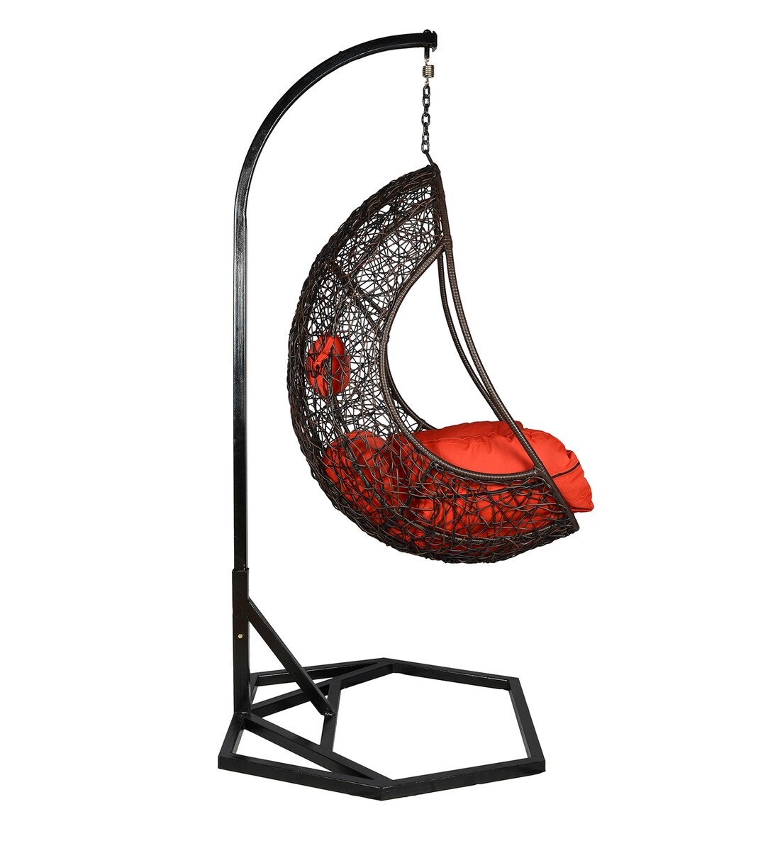 Buy Lazio Wicker Swing in Black & White Colour by Outkraft Online