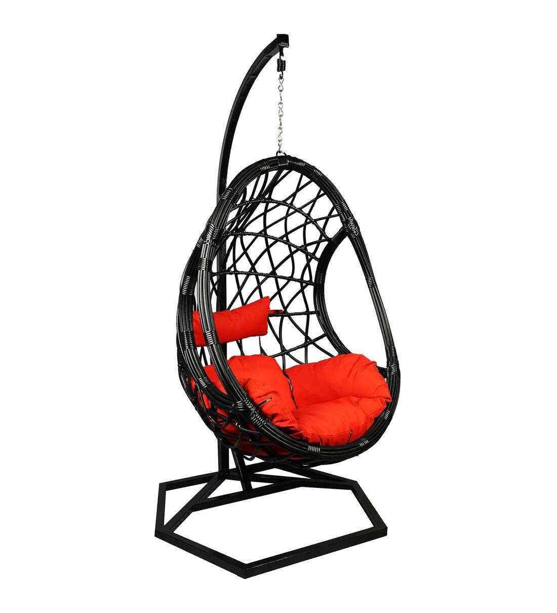 Buy Douglas Wicker Swing in Black Colour by Outkraft Online - Swings ...