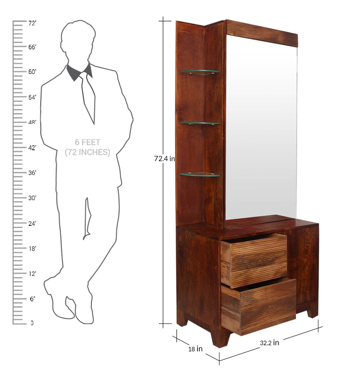 Buy Wilma Dressing Unit In Light Honey and Walnut Finish By Peachtree