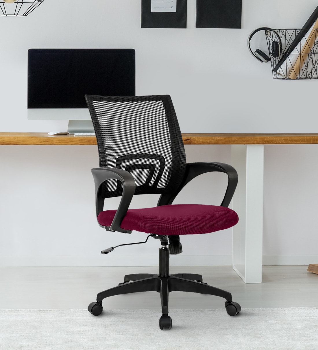 Buy Wilson Breathable Mesh Ergonomic Chair in Maroon Colour at 13 OFF