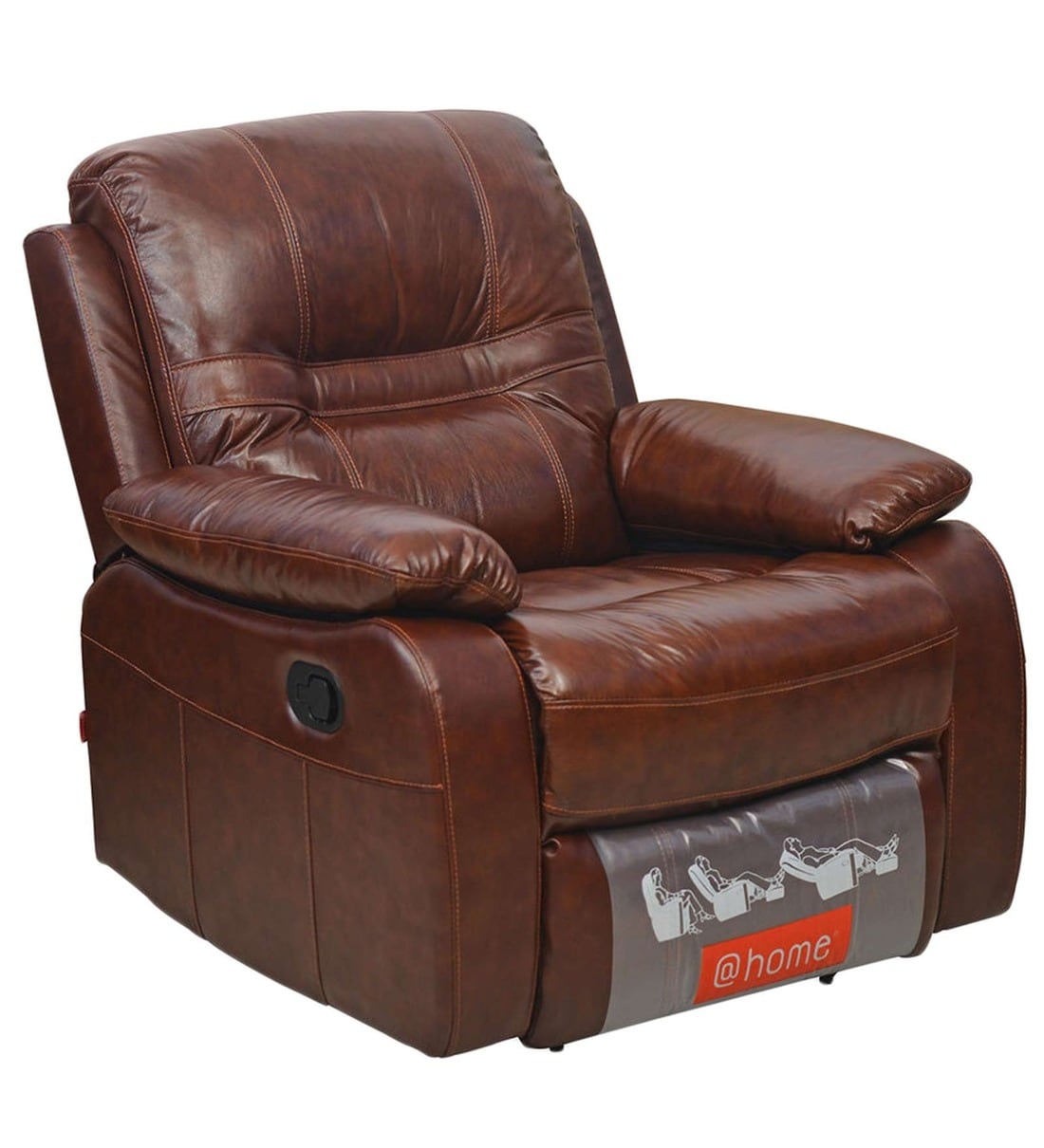 Buy Wilson Leatherette Manual 1 Seater Recliner in Brown Colour at 24