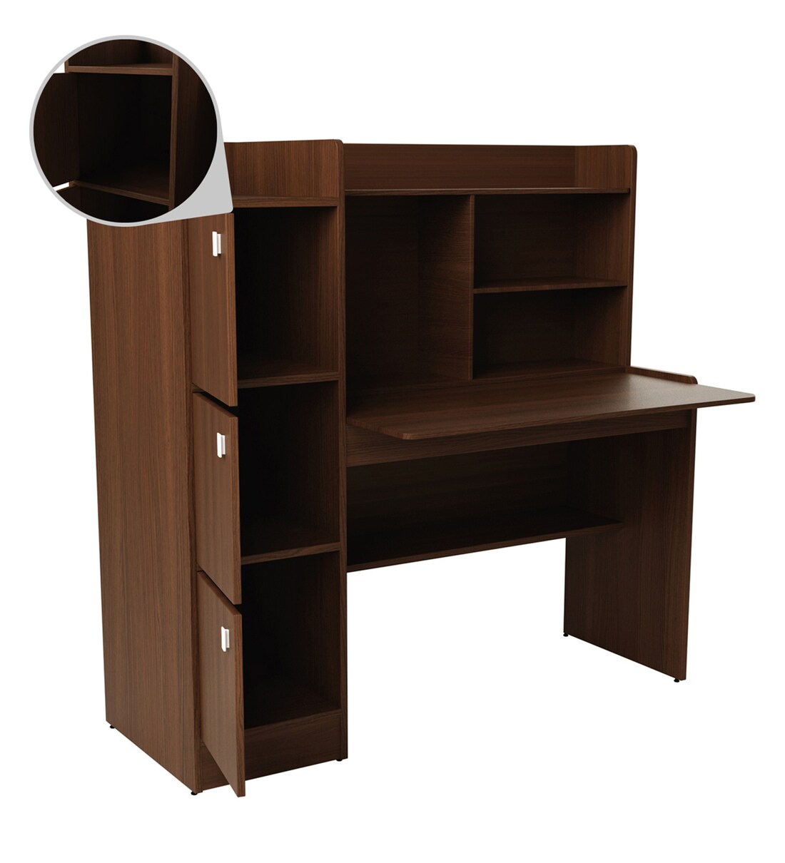 Buy Winner Hutch Table in Rigato Walnut Finish by Spacewood Online
