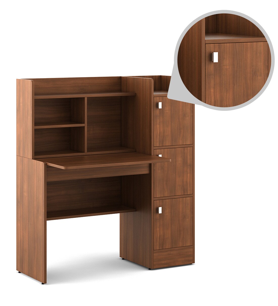 Buy Winner Hutch Table in Rigato Walnut Finish by Spacewood Online