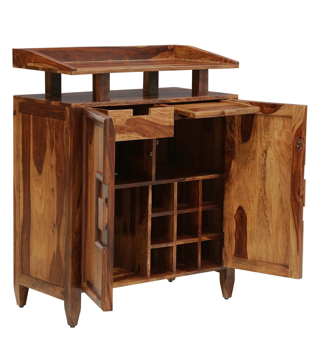 Buy Winston Solid Wood Bar In Rustic Teak Finish By Woodsworth