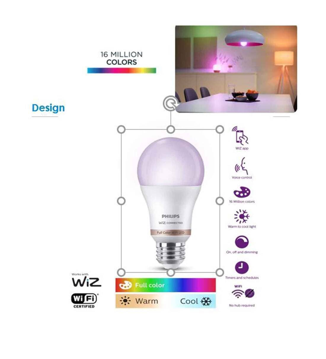 Buy Wiz Philips Wiz Full Colour 12W Led Bulb E27 By Philips Online ...